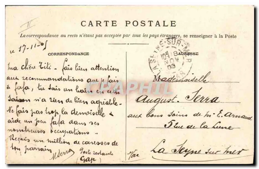 Camp de la Madeleine, am Piz (Höhe 2.947 m) — Coche, Verlag Barcelonnette - Rückseite