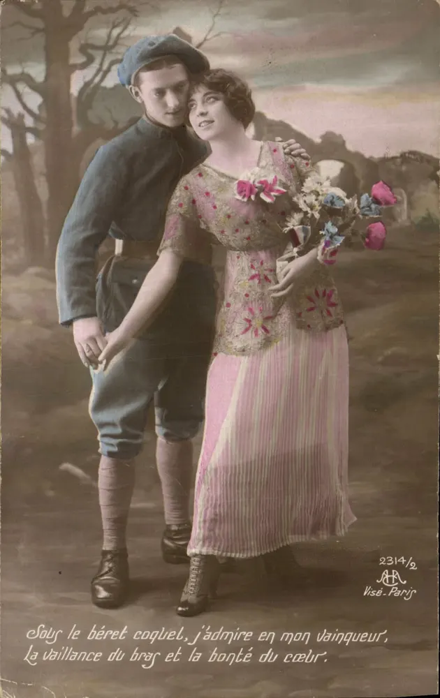 Soldato e giovane donna — scena romantica — Visé, Parigi, n° 2314/2 - Recto