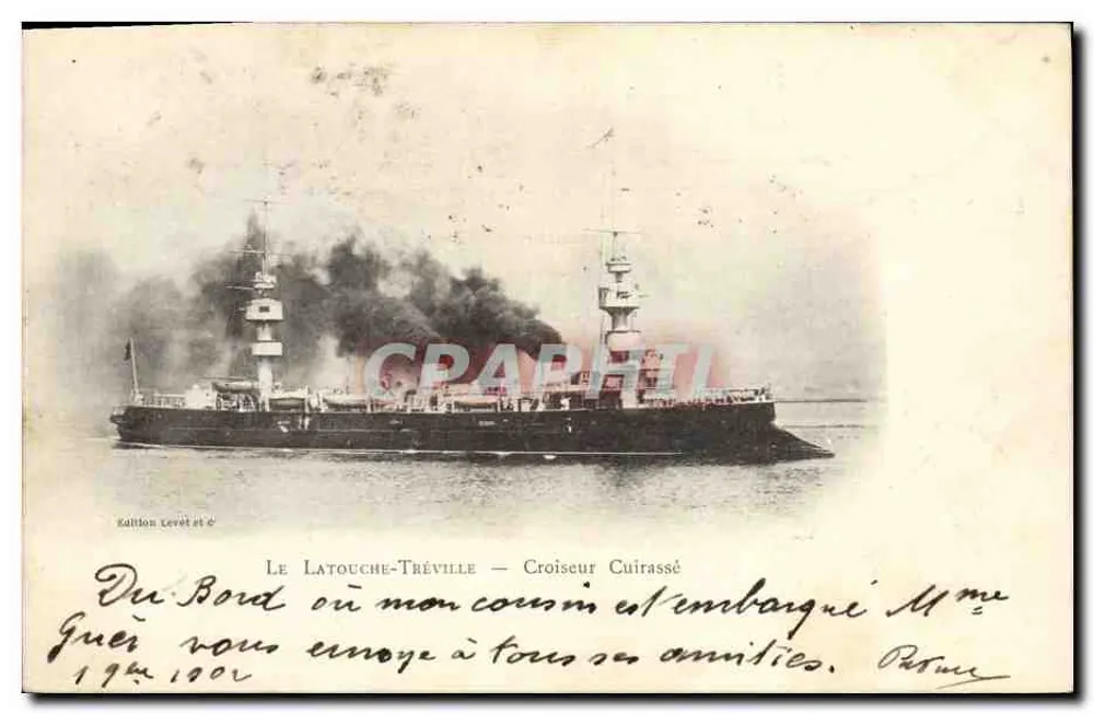Le Latouche-Tréville — Panzerkreuzer — Ausgabe Levet et C° - Vorderseite