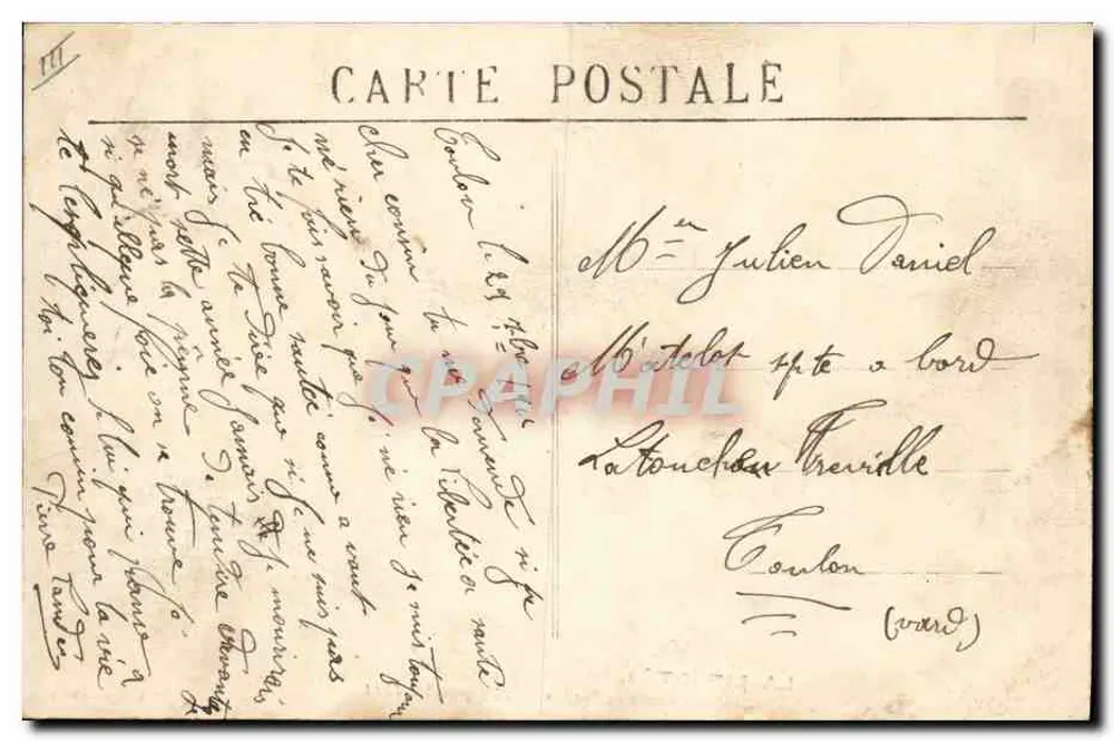 Liberté — 15.000-Tonnen-Kreuzer, explodiert am 25. September 1911 in der Bucht von Toulon — A. Baugault - Rückseite