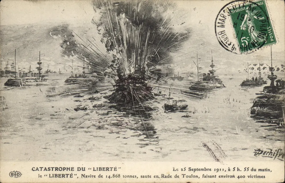Catástrofe do "Liberté" — Baía de Toulon — Editor BID, número de série não visível - Frente