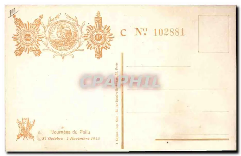 Die Schwarzen Adler! — Marschlied — Tage des Poilu, 1915 - Rückseite