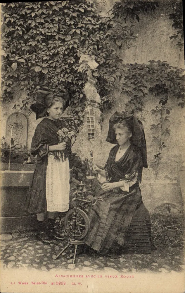 Albacinianische Frauen mit dem alten Spinnrad — A.1 Wotch Saint-Dié n°5969 CL.W. - Vorderseite