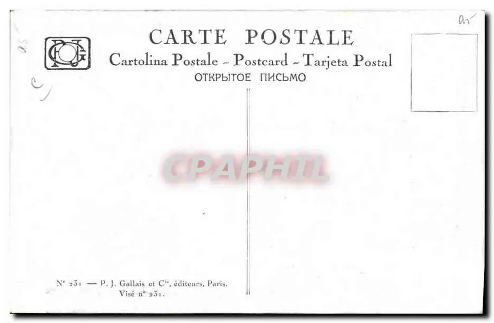Die Ruinen von Kaisersberg - Elsass — J J WALTZ - (HANSI) — P. J. Gallais et Cie, Paris, n° 251 - Rückseite