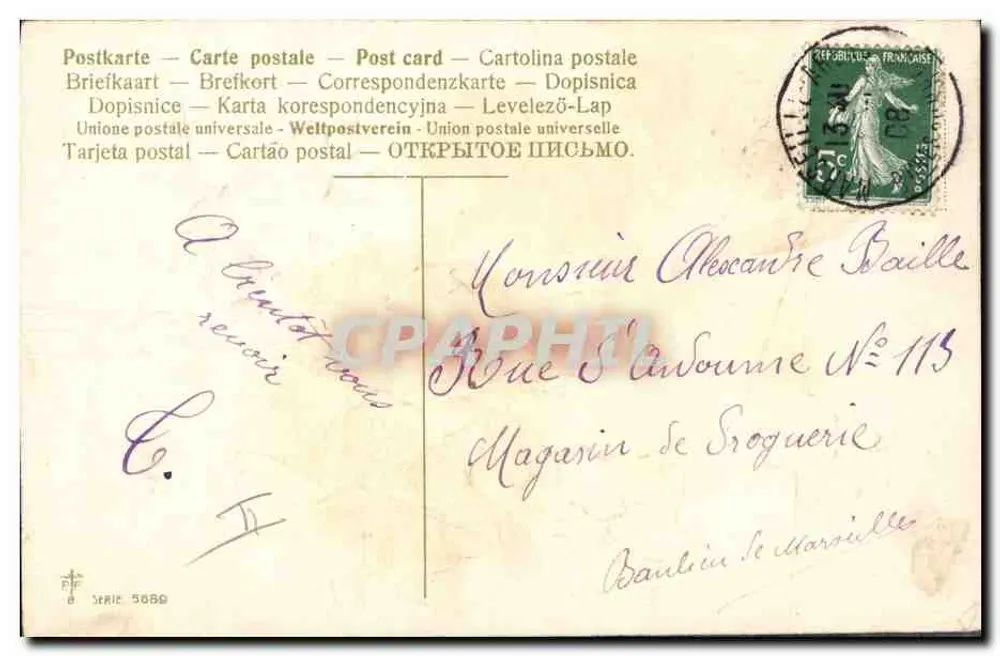 Ivraie — Je meurs où je m'attache — série 5680, éditeur non identifié - Verso
