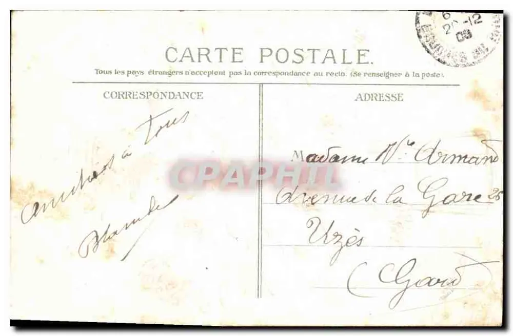 Arranjo de flores violetas em um cesto — editor não visível — número de série não visível - Verso