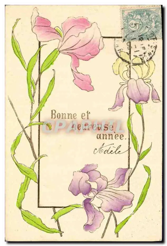 Iris — Boa e feliz ano — A. de Léde - Frente