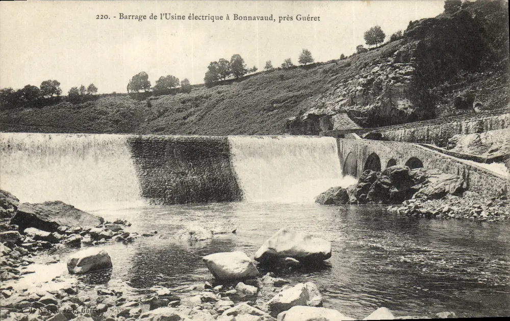 Staudamm der Elektrizitätsfabrik in Bonnavaud bei Guéret — Nussac, Guéret, n°220 - Vorderseite