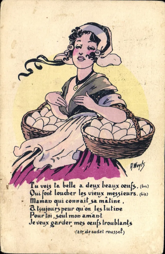 Colettes Eier — Pariser Fantasien, Serie Nr. 40 — von A. Wuyts - Vorderseite