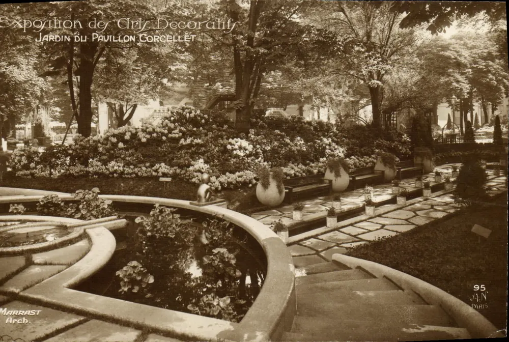 Garten des Pavillon Corcellet — Ausstellung für Dekorative Kunst — Marrast, n°95 - Vorderseite