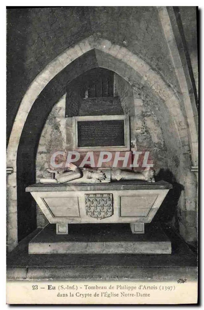 Eu (S.-Inf.) - Grab von Philippe d'Artois (1397) - in der Krypta der Kirche Notre-Dame - Vorderseite