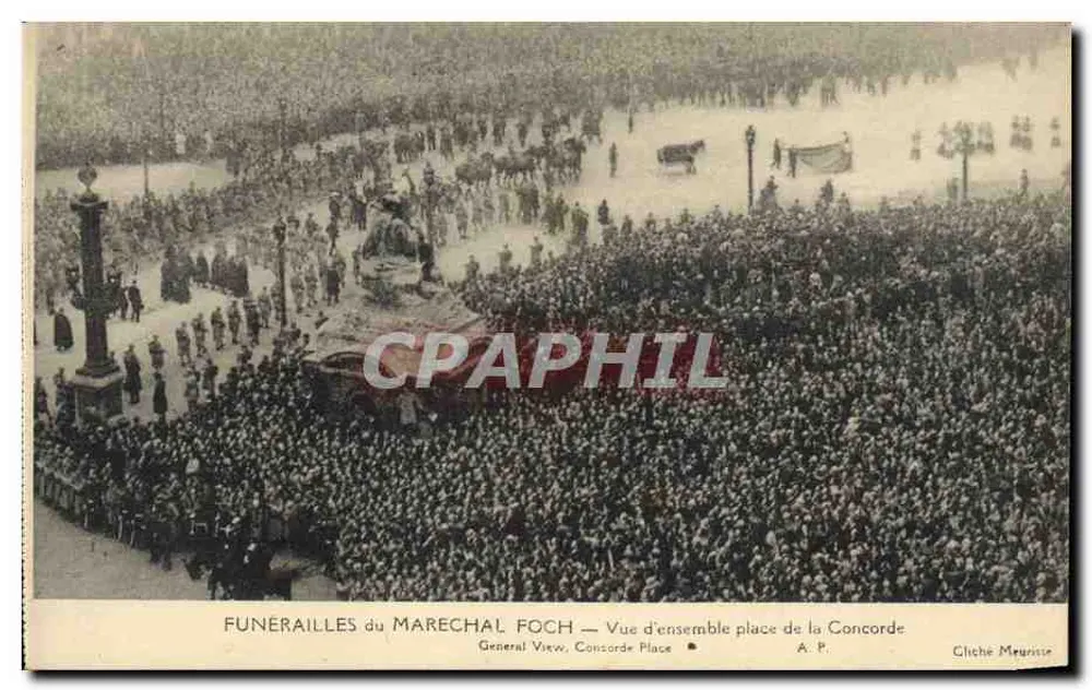 Trauerfeier des Marschalls Foch — Überblick über die Place de la Concorde — Foto von Meurisse - Vorderseite