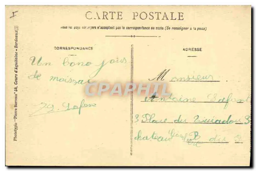 Moissac — Innenansicht der Kathedrale St Pierre — Sarg — Edition Gainard - Rückseite