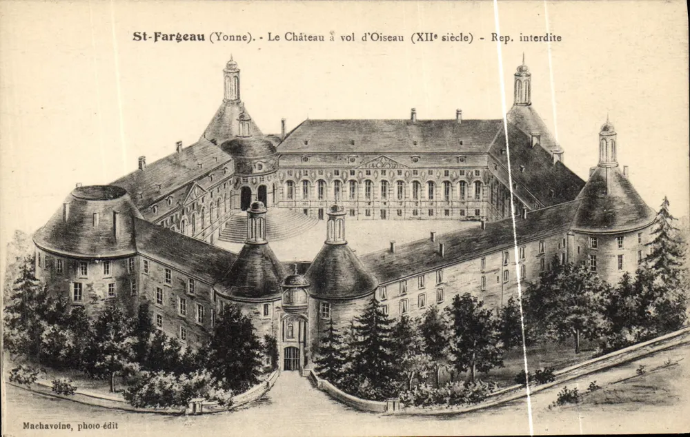 St-Fargeau (Yonne) — Das Schloss von oben (12. Jahrhundert) — Machavoiné, photo-édit - Vorderseite
