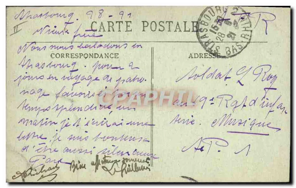 Estrasburgo — Ninho de Coruja — Félix Luth, editor, Estrasburgo - Verso