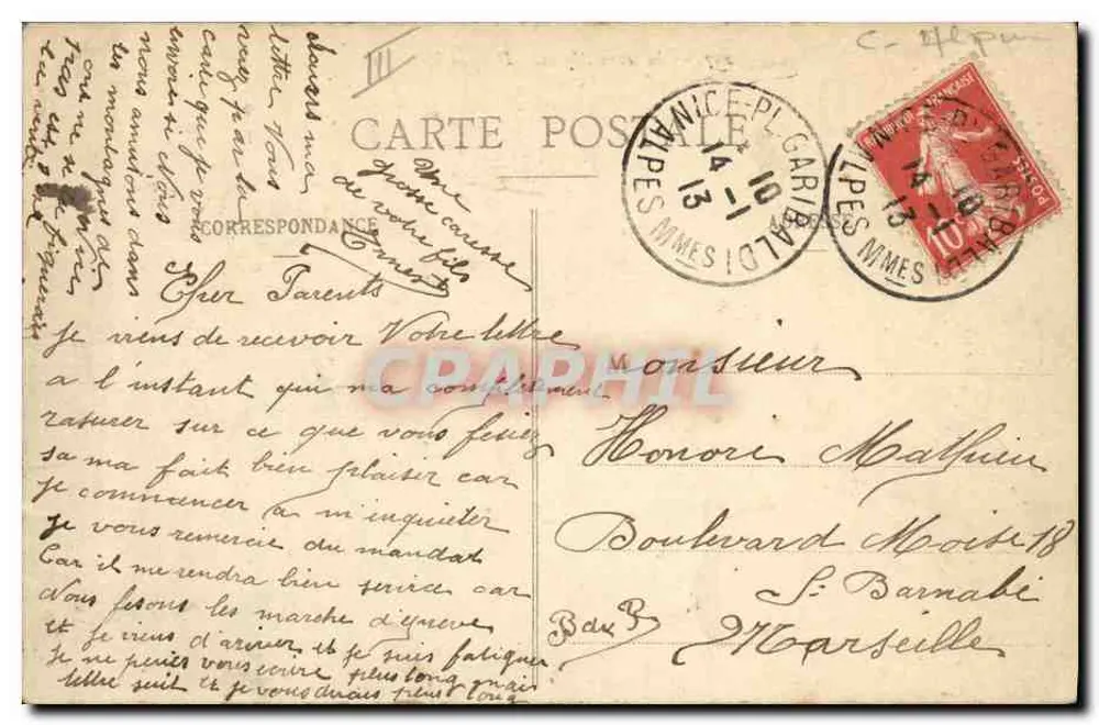 Alpine Jäger - In den Bergen — A. Sauvage, Nîmes, Nr. 207 - Rückseite