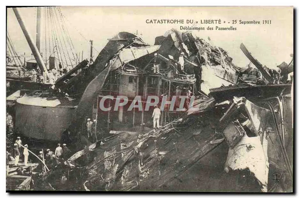 Katastrophe des « Liberté » — Beseitigung der Brücken — 25. September 1911 - Vorderseite