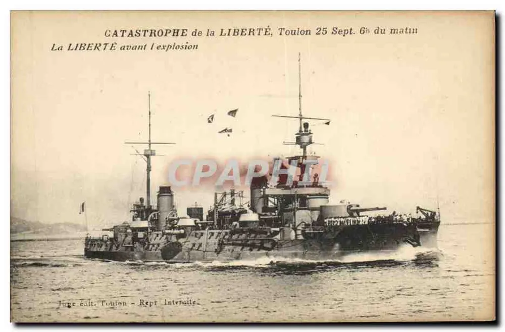 Katastrophe der LIBERTÉ, Toulon — 25. September 6 Uhr morgens — Richter Ealt, Toulon - Repr. Intereille - Vorderseite