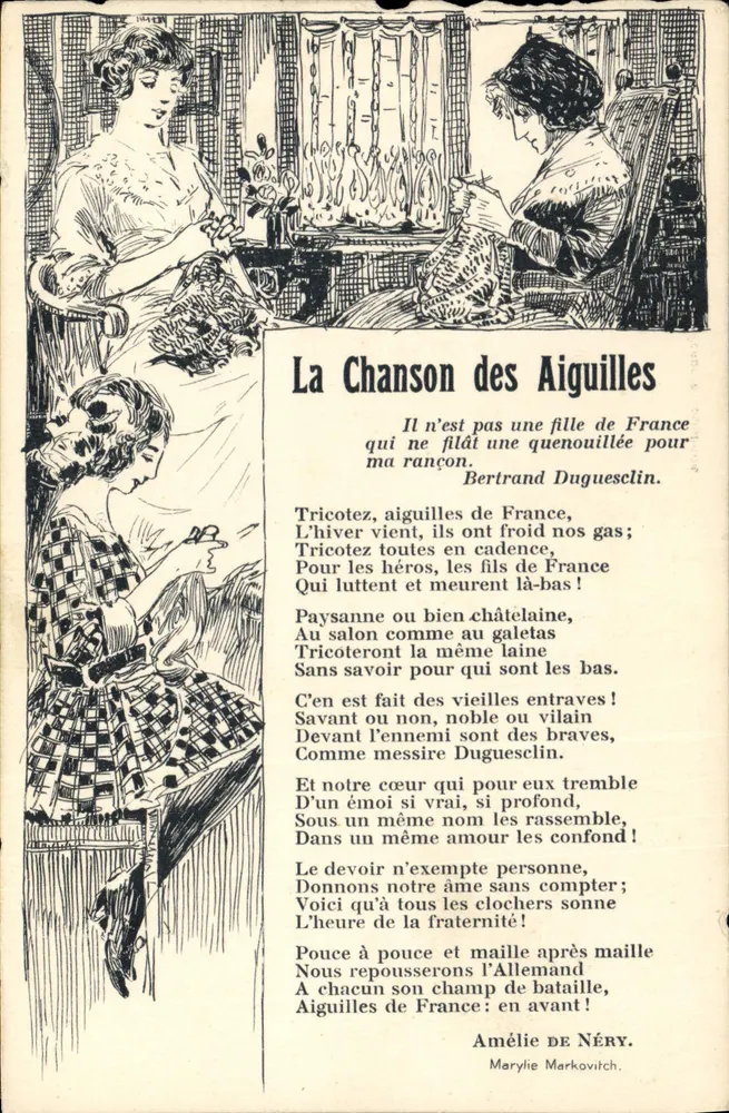 A Canção das Agulhas — Bertrand Duguesclin — Arte: PERROCHET & DAVID, La Chaux-de-Fonds & Lausanne - Frente