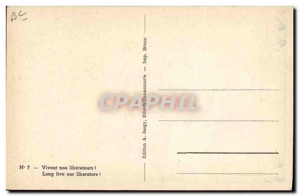 Feest van de bevrijders — nationale decoraties — A. Jaegh, N°7 - Achterkant