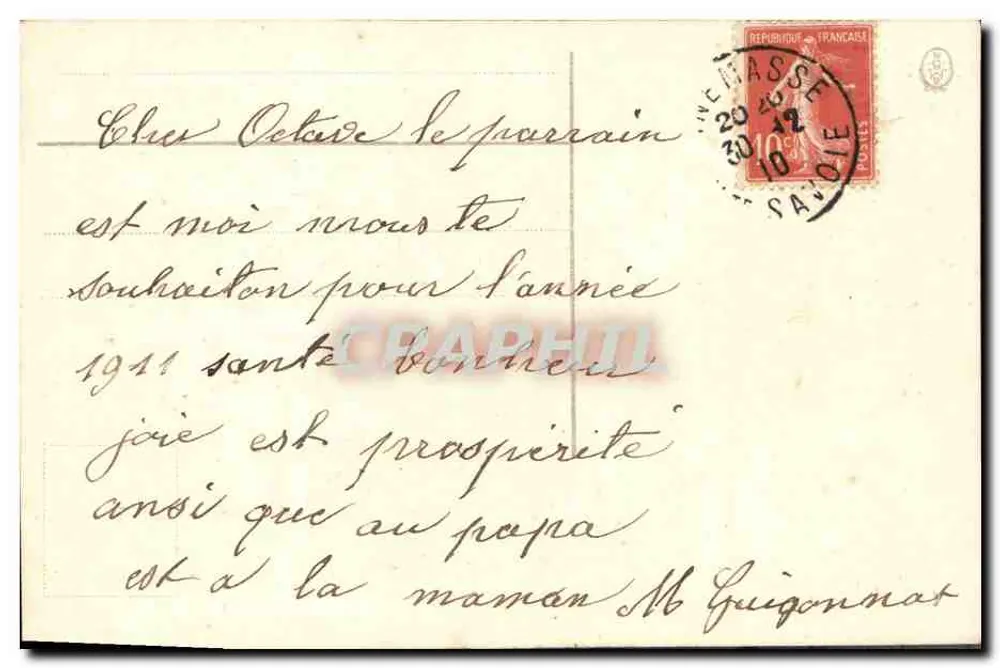 Buquê de violetas — 'Beureuse année' — editor desconhecido, número de série não visível - Verso