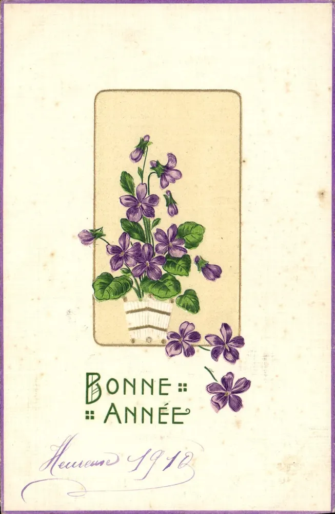 Violetas — Boa Ano 1910 — Editor não identificado, número de série não visível - Frente