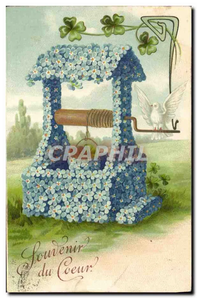 Versierde put met bloemen — Herinnering aan het Hart — Trade Kipal, Mann, n°631 - Voorkant