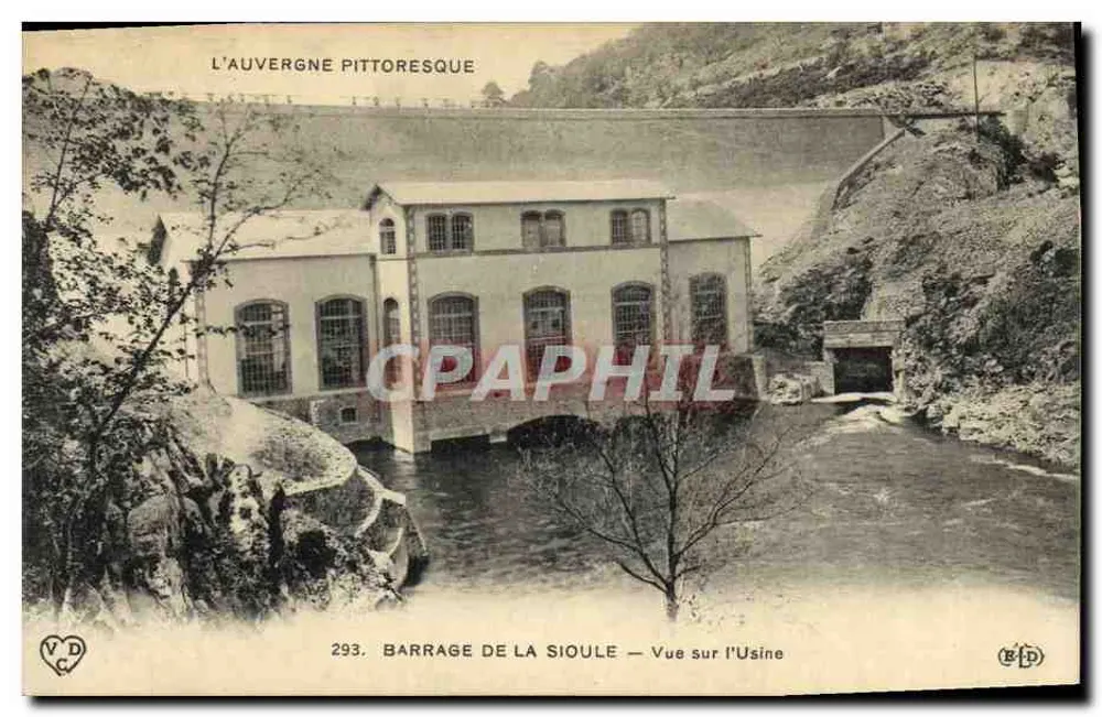 Staudamm der Sioule — Blick auf die Kraftwerksanlage — L'Auvergne Pittoresque, n°293 - Vorderseite