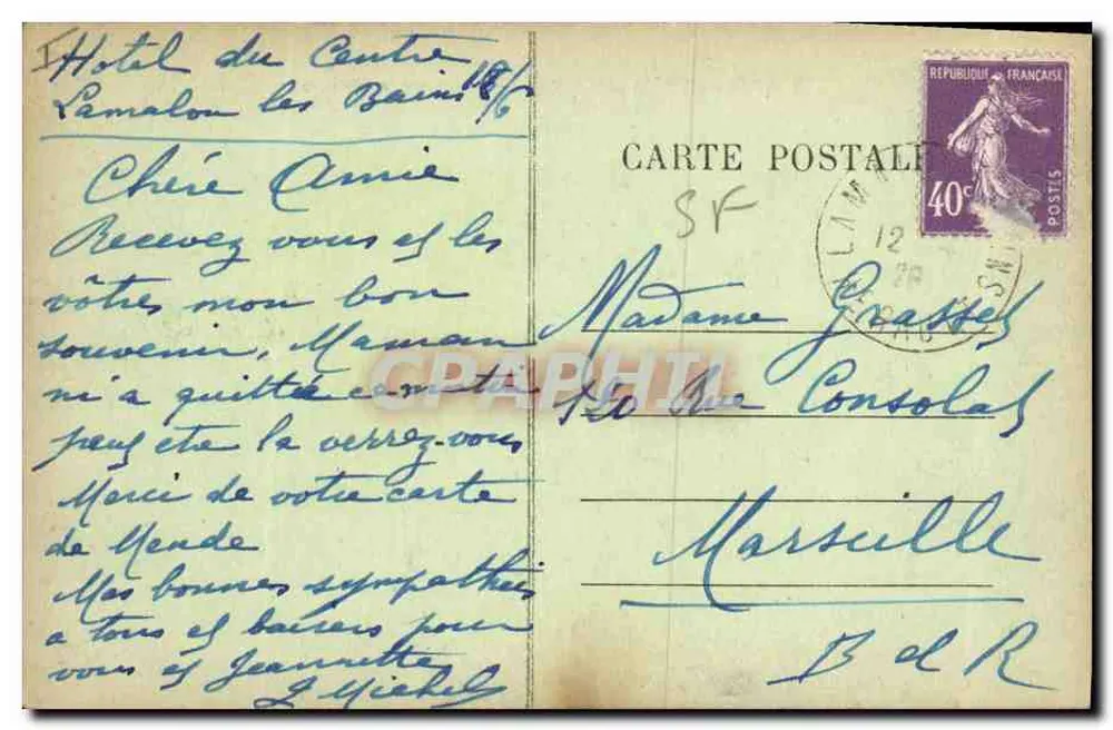 Lamalou-les-Bains — Staudamm der Biconque — Unbekannter Verleger, Nr. 593 - Rückseite