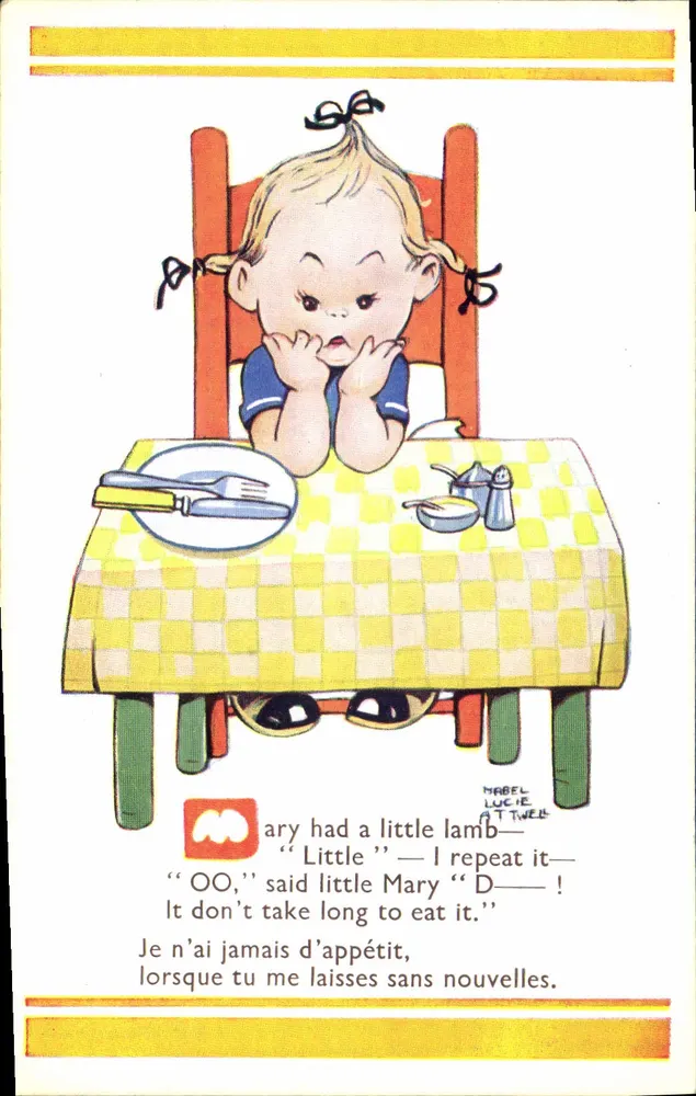 Kleine Mary — Ich habe nie Hunger — Mabel Lucie Attwell - Vorderseite