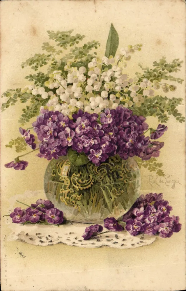 Bukiet fiołków i lili — Paul de Songrie — AAM 8 N°114 - Awers