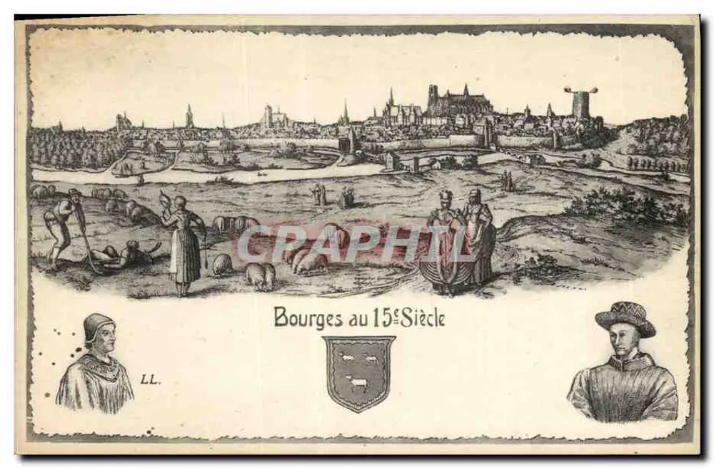Bourges w 15. wieku — widok historyczny — LL. - Awers