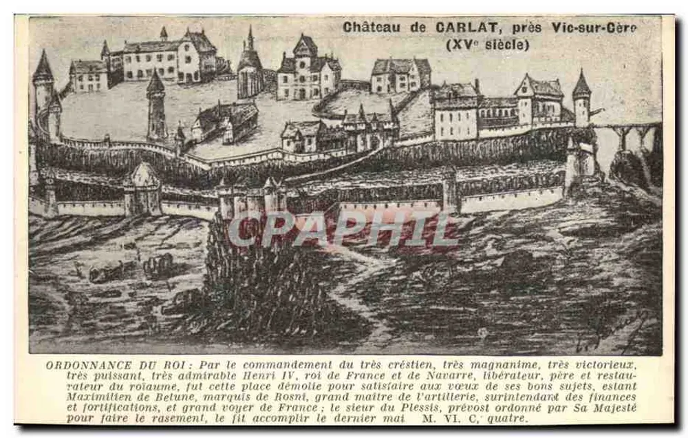 Schloss CARLAT, nahe Vic-sur-Cère (15. Jahrhundert) — unbekannter Verleger, Seriennummer III - Vorderseite