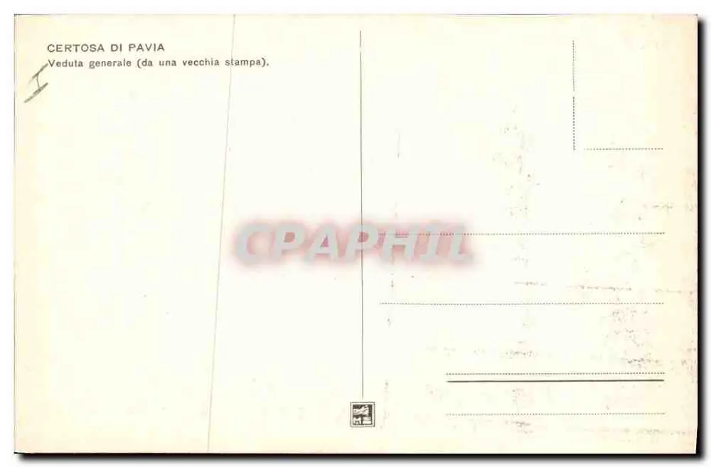Certosa di Pavia — algemene uitzicht — naar een oude gravure - Achterkant