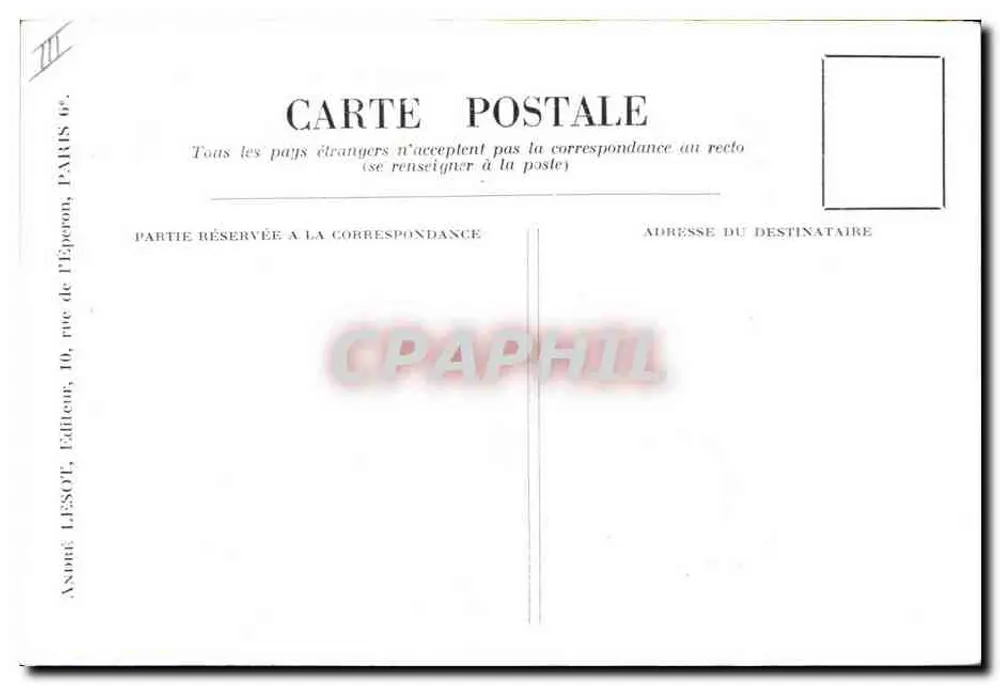 O Troglodita — A. L. n° 55 bis — André LéSOT, Editor, Paris 6e - Verso