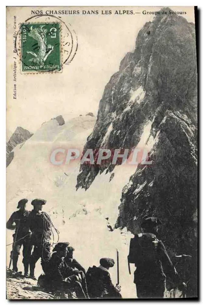 Unsere Jäger in den Alpen — Rettungsgruppe — Künstlerische Ausgabe, Frankreich - Vorderseite