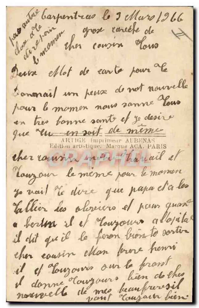 Soldado e mulher — cena afetiva — Visé Paris 2155/3 - Verso