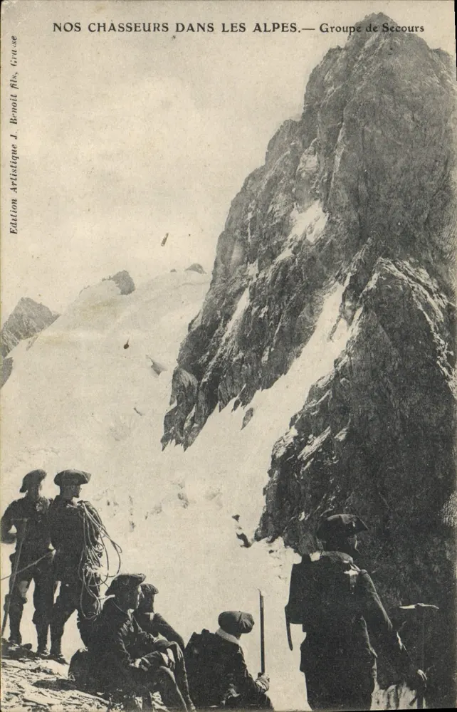 Unsere Jäger in den Alpen — Rettungsgroup — Künstlerische Ausgabe J. Benoît fils - Vorderseite