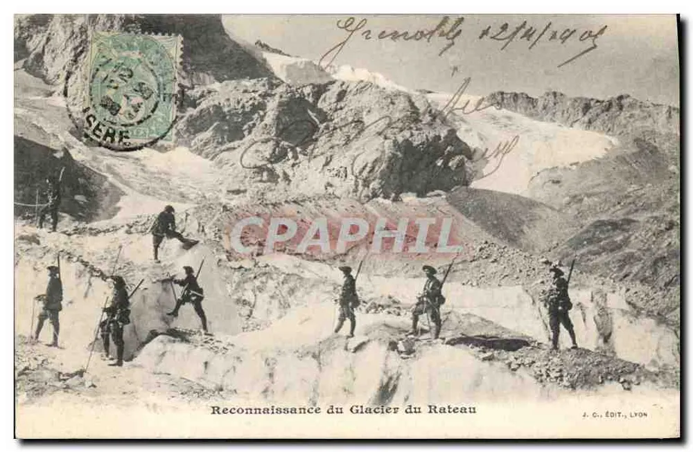 Reconnaissance des Gletschers von Rateau — J. C. Édit, Lyon - Vorderseite