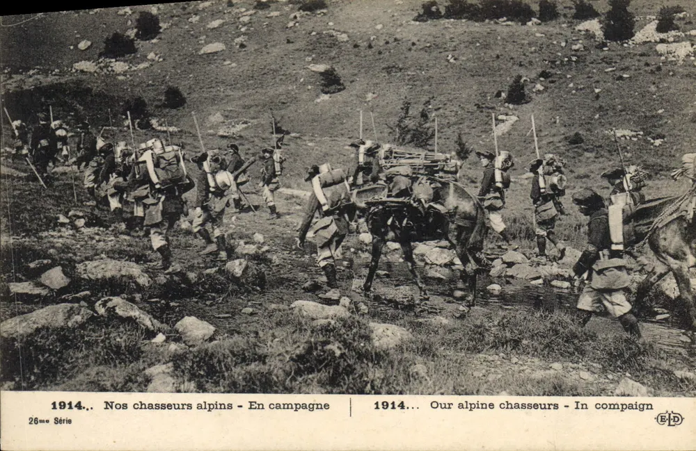 Unsere Alpinjäger - Auf dem Lande — 26. Serie — Verleger E. Le Doly, Paris - Vorderseite