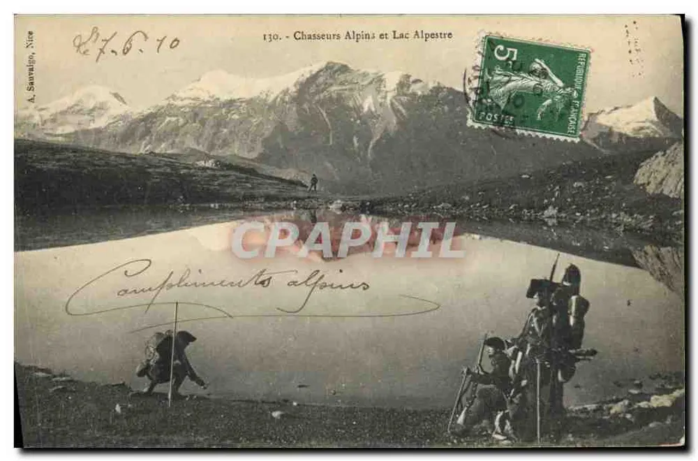 Alpine Schützen und Lac Alpestre — A. Sauvail, Nice — n°130 - Vorderseite