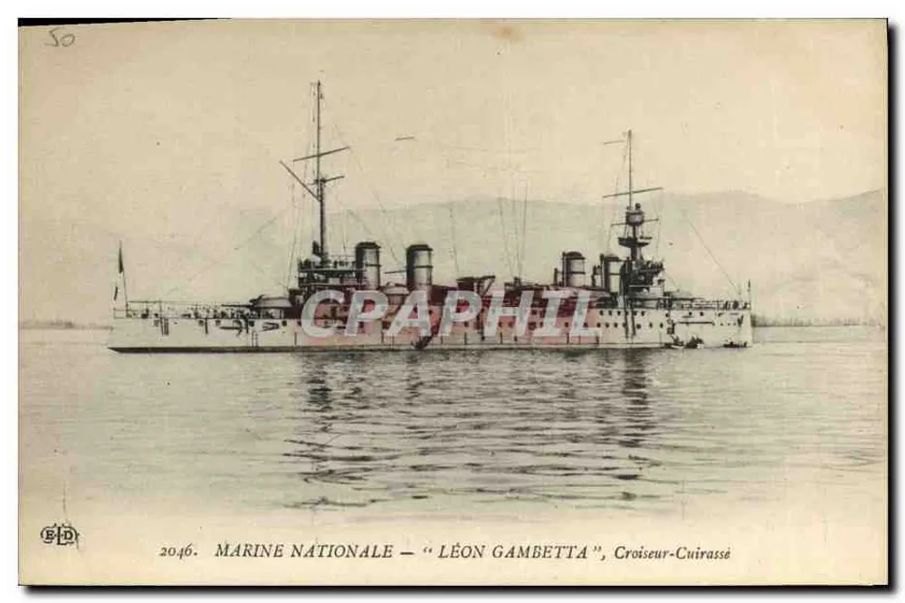 Marina Nazionale — "Léon Gambetta", Croiser-Cuirassé — Editore ELD, n° 2046 - Recto
