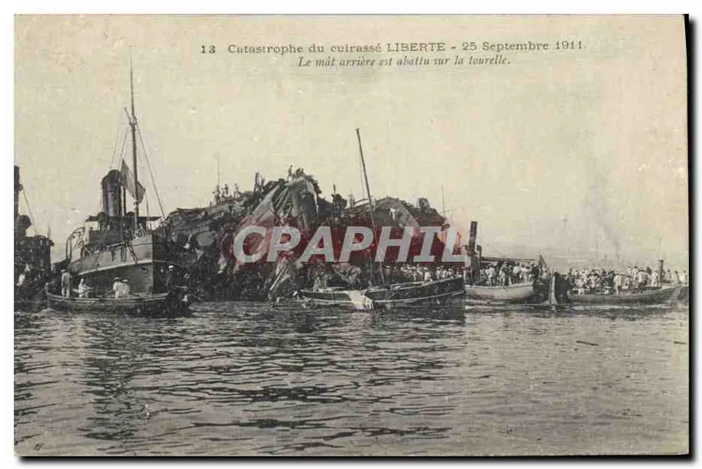 Katastrophe des Panzerschiffes LIBERTE — 25. September 1911 — Ausgabe Marius Bar - Toulon - Vorderseite