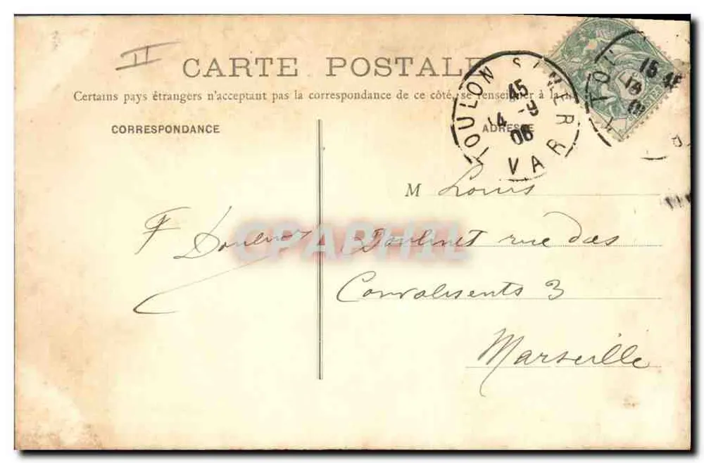 Toulon — Le Linois — Edição Galeries Modernes, Toulon - Verso