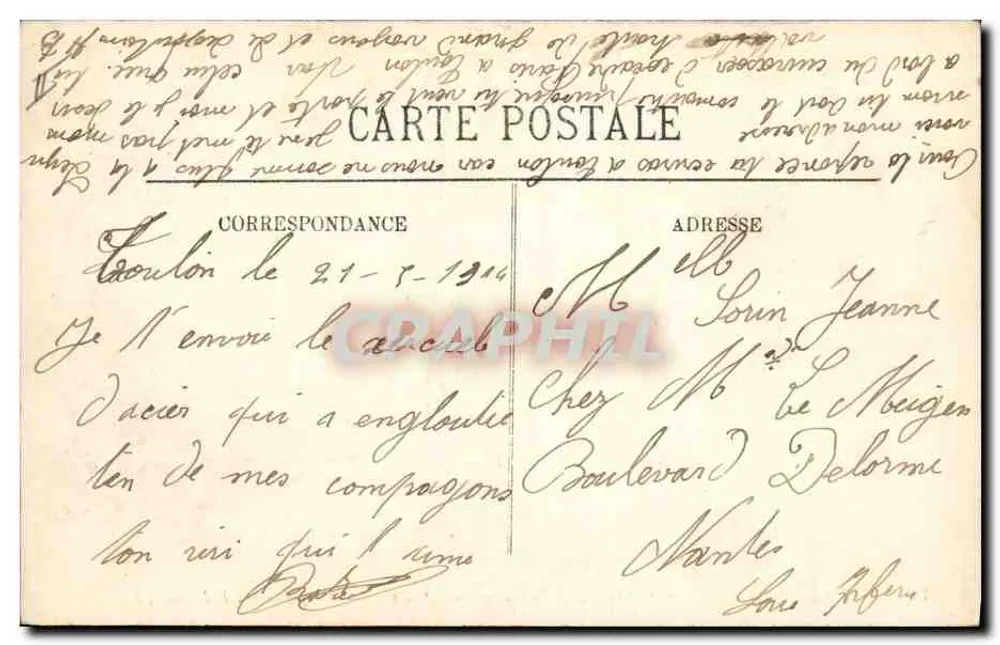 Marinha de guerra — "Liberté", encouraçado de primeira linha — 25 de setembro de 1911 — LL - Verso
