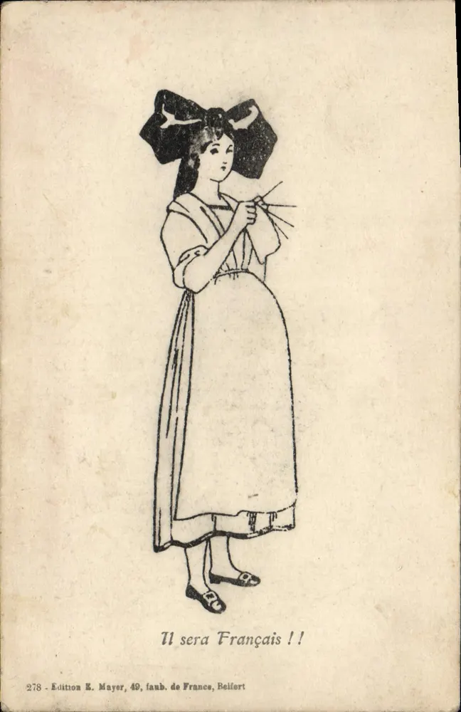 Mulher em traje tradicional — slogan patriótico — Édition E. Mayer, n° 278 - Frente