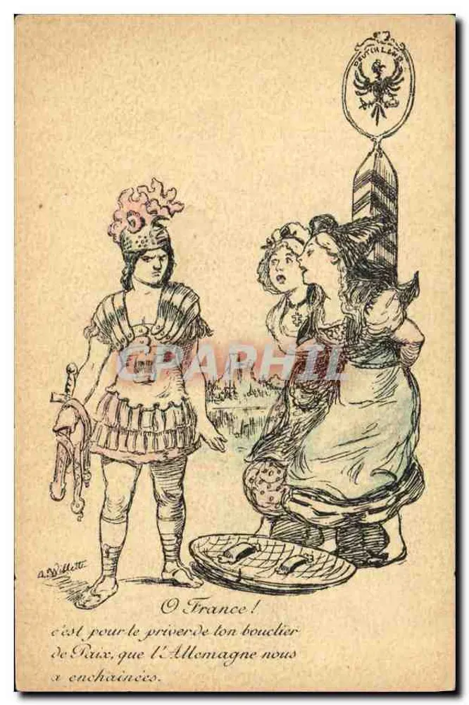 फ्रांस — युद्ध की कार्टून चित्र — प्रकाशक डेवम्बेज़, पेरिस, वीज़ा संख्या 124 - आगे