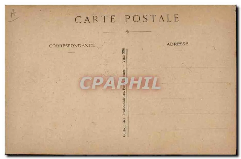 Donna con scialle floreale che tiene una bandiera francese — Vive la France ! — Edizione delle Tre Colori, Parigi - Verso