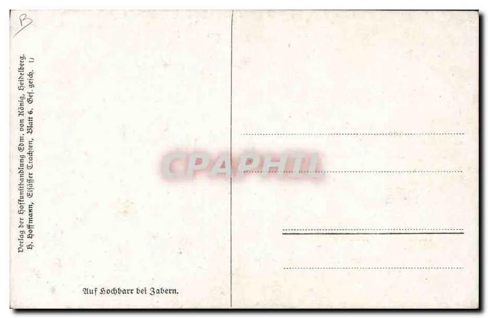 Widok na Hochbarr przy Zabern — H. Hoffmann, nr 17 - Rewers