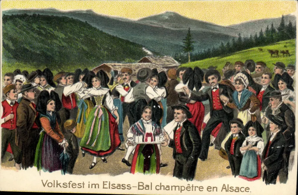 Bal champêtre na Alsácia — Festival popular na Alsácia — editor Fair lub Kunstvereinsanstalt, Strasbourg - Frente
